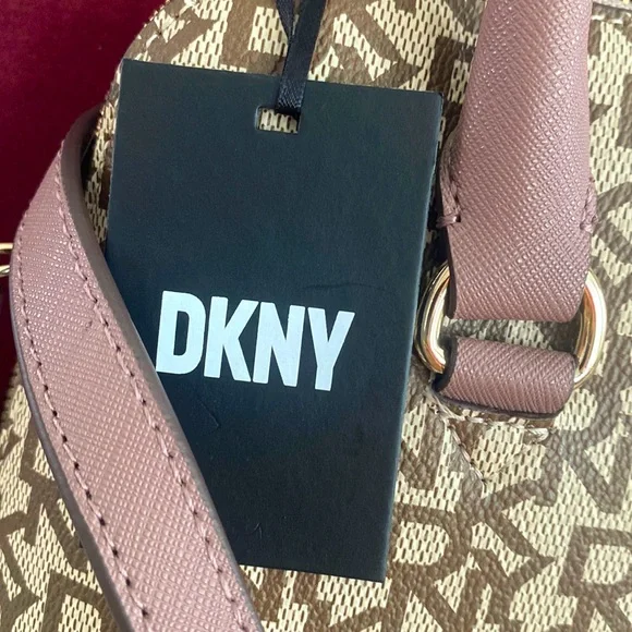 DKNY Bryant Medium Round Satchel, Tan & Mauve - Picture 6 of 14